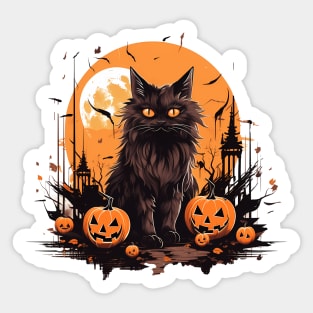 Norwegian Forest Cat Halloween, Cat Lover Sticker
